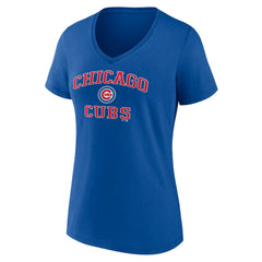 Chicago Cubs Women's Heart and Soul V-Neck T-Shirt Outlet