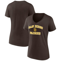 San Diego Padres Women's Heart and Soul V-Neck T-Shirt Discount