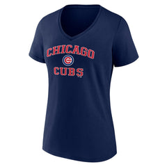 Chicago Cubs Women's Heart and Soul V-Neck T-Shirt Sale