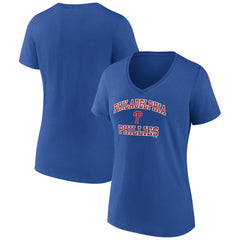 Philadelphia Phillies Women's Heart and Soul V-Neck T-Shirt for sale