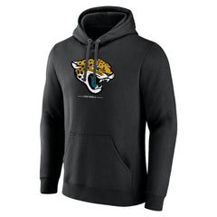 Jacksonville Jaguars Logo Team Lockup Fitted Pullover Hoodie - Black - NFL