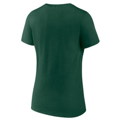 Green Bay Packers Women's Logo Team Lockup V-Neck T-Shirt - Green - NFL