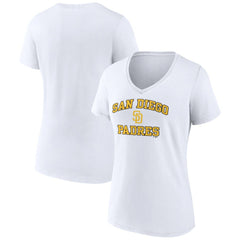 San Diego Padres Women's Heart and Soul V-Neck T-Shirt Discount