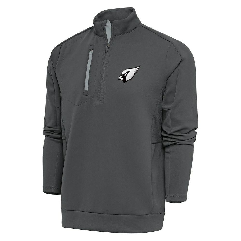 Arizona Cardinals Antigua Metallic Logo Generation Quarter-Zip Pullover Top - Charcoal - NFL
