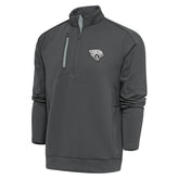 Jacksonville Jaguars Antigua Metallic Logo Generation Quarter-Zip Pullover Top - Charcoal - NFL
