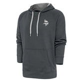 Minnesota Vikings Antigua Metallic Logo Victory Pullover Hoodie - Charcoal - NFL