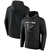 Atlanta Falcons Logo Team Lockup Fitted Pullover Hoodie - Black - NFL
