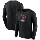 Arizona Cardinals Logo Team Lockup Long Sleeve T-Shirt - Black - NFL
