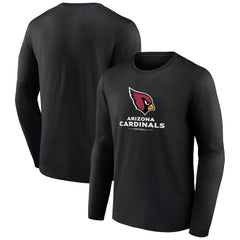 Arizona Cardinals Logo Team Lockup Long Sleeve T-Shirt - Black - NFL