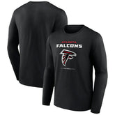 Atlanta Falcons Logo Team Lockup Long Sleeve T-Shirt - Black - NFL