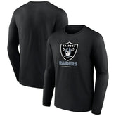 Las Vegas Raiders Logo Team Lockup Long Sleeve T-Shirt - Black - NFL