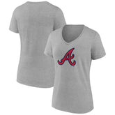 Atlanta Braves Women's Official Logo V-Neck T-Shirt Discount
