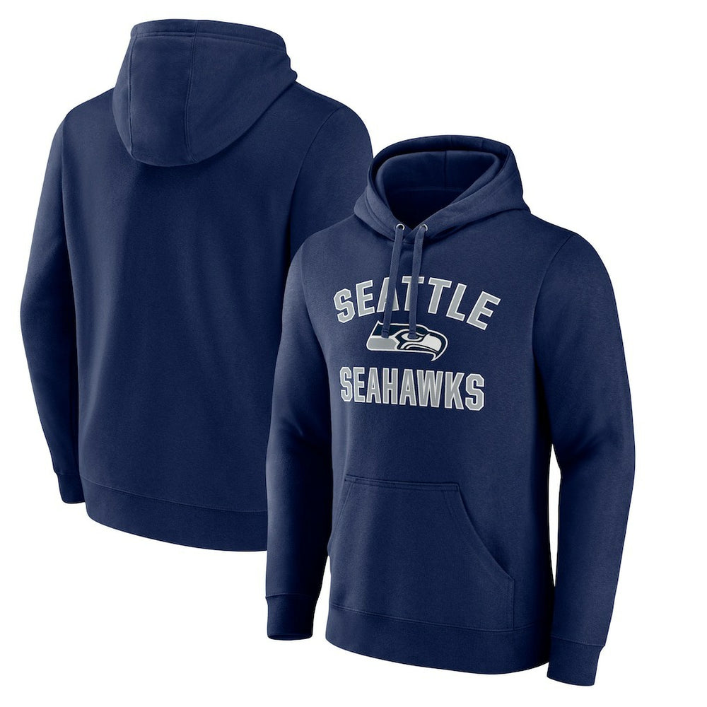 Seattle Seahawks Victory Arch Fitted Pullover Hoodie - College Navy - NFL