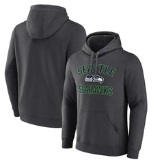 Seattle Seahawks Victory Arch Fitted Pullover Hoodie - Charcoal - NFL