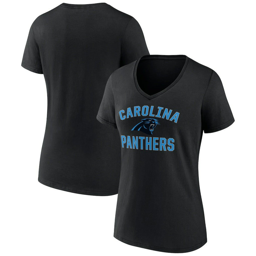 Carolina Panthers Women's Victory Arch Team V-Neck T-Shirt - Black - NFL