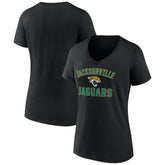 Jacksonville Jaguars Women's Victory Arch Team V-Neck T-Shirt - Black - NFL