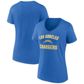 Los Angeles Chargers Women's Victory Arch Team V-Neck T-Shirt - Powder Blue - NFL