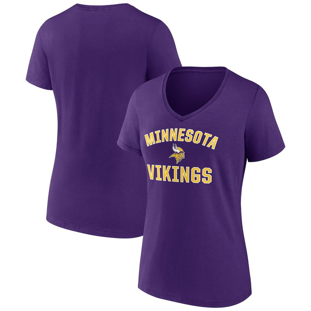 Minnesota Vikings Women's Victory Arch Team V-Neck T-Shirt - Purple - NFL