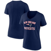 New England Patriots Women's Victory Arch Team V-Neck T-Shirt - Navy - NFL