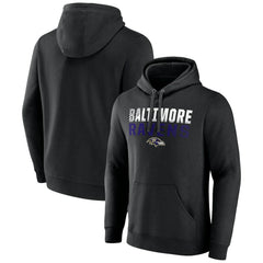 Baltimore Ravens Team Fade Out Fitted Pullover Hoodie - Black - NFL