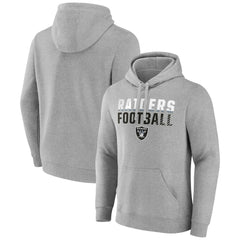 Las Vegas Raiders Team Fade Out Fitted Pullover Hoodie - Heather Gray - NFL