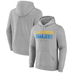 Los Angeles Chargers Team Fade Out Fitted Pullover Hoodie - Heather Gray - NFL