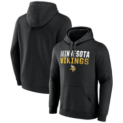 Minnesota Vikings Team Fade Out Fitted Pullover Hoodie - Black - NFL
