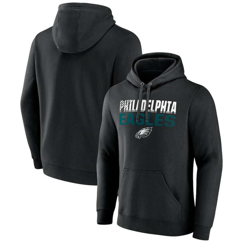 Philadelphia Eagles Team Fade Out Fitted Pullover Hoodie - Black - NFL