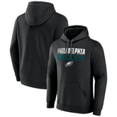 Philadelphia Eagles Team Fade Out Fitted Pullover Hoodie - Black - NFL