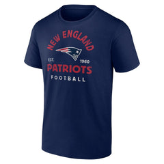 New England Patriots Vintage Arch T-Shirt - Navy - NFL