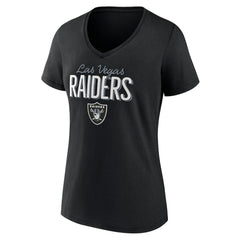 Las Vegas Raiders Women's Nostalgia V-Neck T-Shirt - Black - NFL
