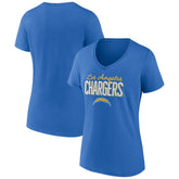 Los Angeles Chargers Women's Nostalgia V-Neck T-Shirt - Powder Blue - NFL