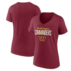 Washington Commanders Women's Nostalgia V-Neck T-Shirt - Burgundy - NFL