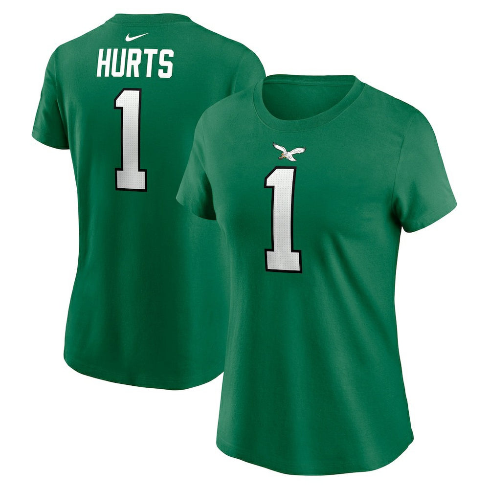 Jalen Hurts Philadelphia Eagles Women's Player Name & Number T-Shirt - Kelly Green - Nike