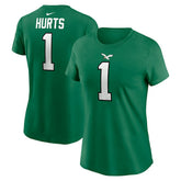 Jalen Hurts Philadelphia Eagles Women's Player Name & Number T-Shirt - Kelly Green - Nike