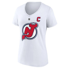 Nico Hischier New Jersey Devils Fanatics Women's Special Edition 2.0 Name & Number V-Neck T-Shirt - White | Fanatics sale