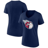 Cleveland Guardians Women's Official Logo V-Neck T-Shirt Discount