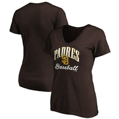 San Diego Padres Women's Victory Script Team V-Neck T-Shirt Sale