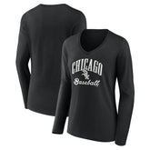 Chicago White Sox Women's Victory Script Long Sleeve V-Neck T-Shirt Discount