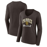San Diego Padres Women's Victory Script Long Sleeve V-Neck T-Shirt Online