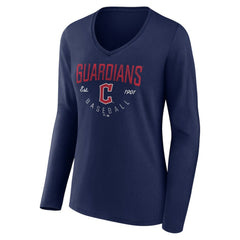 Cleveland Guardians Women's Live For It Long Sleeve Long Sleeve V-Neck T-Shirt Sale