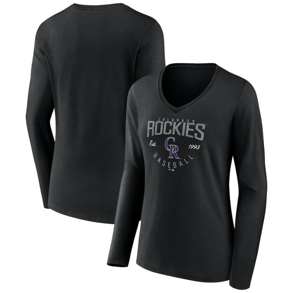 Colorado Rockies Women's Live For It Long Sleeve Long Sleeve V-Neck T-Shirt Sale