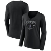 Colorado Rockies Women's Live For It Long Sleeve Long Sleeve V-Neck T-Shirt Sale