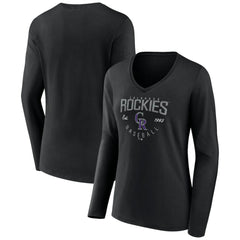 Colorado Rockies Women's Live For It Long Sleeve Long Sleeve V-Neck T-Shirt Sale