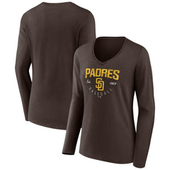 San Diego Padres Women's Live For It Long Sleeve Long Sleeve V-Neck T-Shirt Online