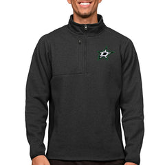 Dallas Stars Antigua Course Quarter-Zip Pullover Top - Heather Black | NHL Lifestyle