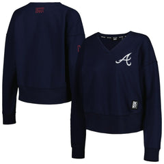 Atlanta Braves DKNY Sport Women's Lily V-Neck Pullover Sweatshirt Near Me