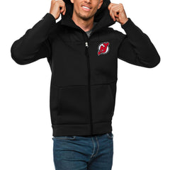 New Jersey Devils Antigua Protect Full-Zip Hoodie - Black | NHL Lifestyle