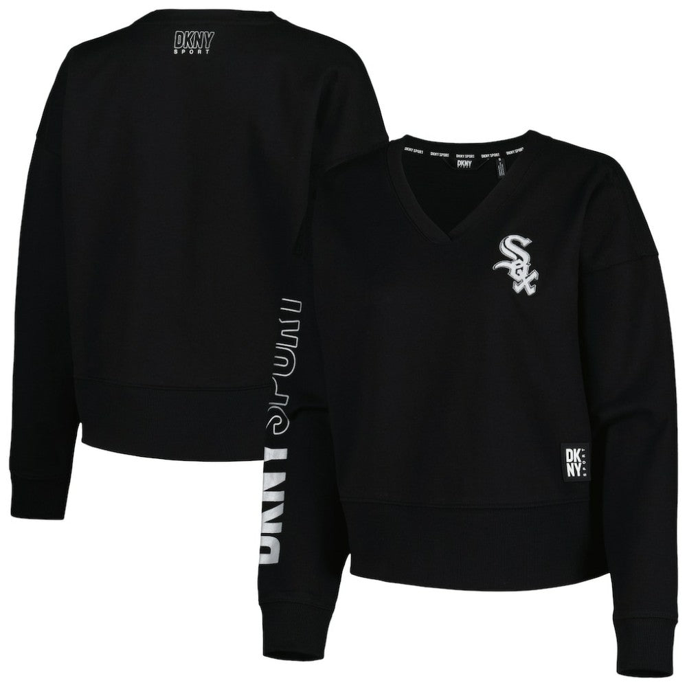 Chicago White Sox DKNY Sport Women's Lily V-Neck Pullover Sweatshirt Sale