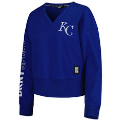 Kansas City Royals DKNY Sport Women's Lily V-Neck Pullover Sweatshirt Outlet